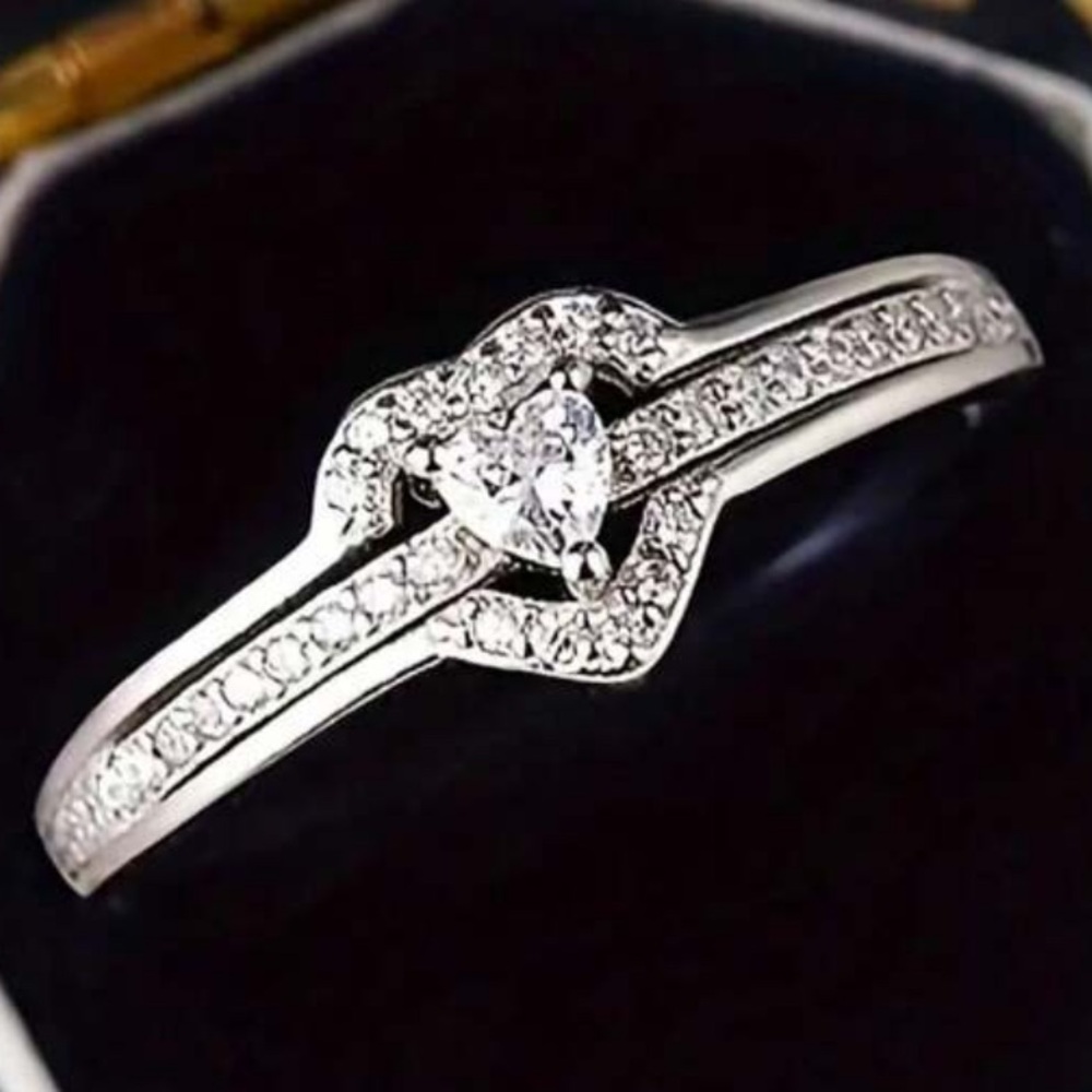 Cubic Zirconia Heart Ring